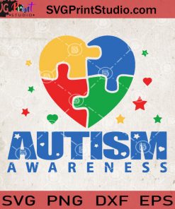 Heart Autism Awareness SVG, Autism Heart SVG, Heart Puzzle Autism SVG