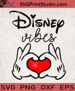 Disney Vibes SVG, Mickey Heart SVG, Disney Love SVG, Cartoon SVG