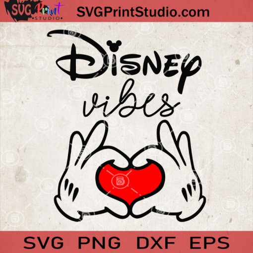 Disney Vibes SVG, Mickey Heart SVG, Disney Love SVG, Cartoon SVG