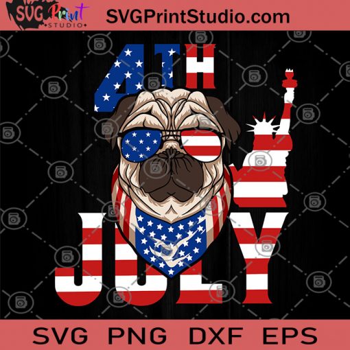 4th July American Pug SVG, Pug SVG, Animals SVG, Dog SVG, 4th July American SVG