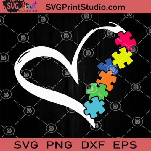 Heart Puzzle SVG, Autism Puzzle SVG, Autism Awareness SVG, Autism Mom SVG