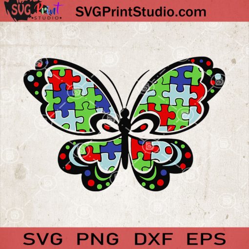 Butterfly Autism SVG, Autism Puzzle SVG, Autism Awareness SVG, Autism Mom SVG