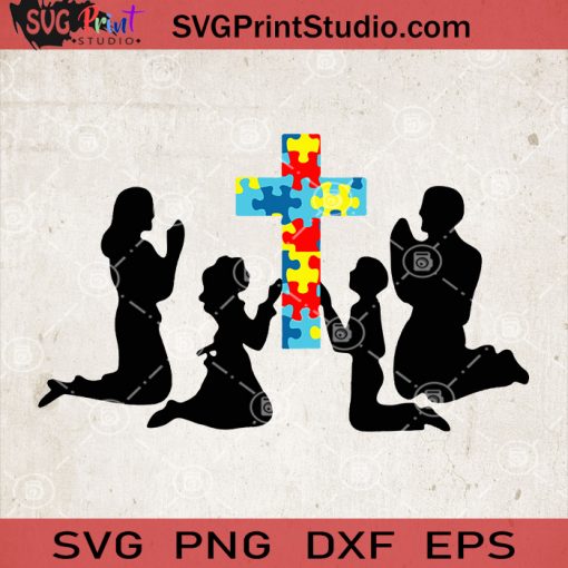 Pray Autism SVG, Cross Autism SVG, Autism Awareness SVG, Autism Mom SVG