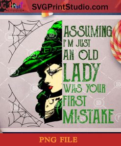 Assuming I'm Just An Old Lady Was Your First Mistake PNG, Happy Halloween PNG, Halloween PNG, Witches PNG, Digital Download