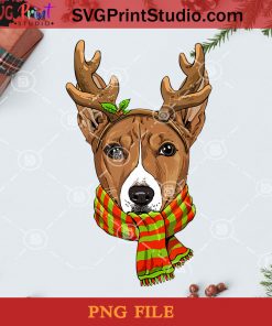 Basenji Christmas Reindeer Antlers Dog PNG, Noel PNG, Merry Christmas PNG, Christmas PNG, Basenji PNG, Dog PNG, Antlers PNG, Reindeer PNG Digital Download