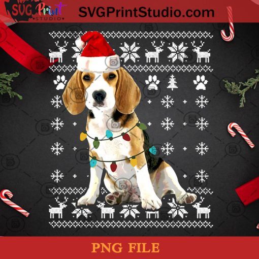 Beagle Christmas PNG, Noel PNG, Merry Christmas PNG, Christmas PNG, Beagle PNG, Dog PNG, Santa Hat PNG, Snowflake PNG, Riendeer PNG, Light PNG Digital Download
