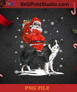 Border Collie Christmas Dog Riding Santa Xmas PNG, Noel PNG, Merry Christmas PNG, Christmas PNG, Border Collie PNG, Dog PNG, Santa Claus PNG, Gift PNG, Snow PNG Digital Download