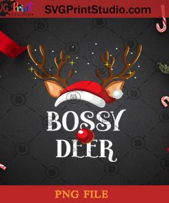 Bossy Deer PNG, Christmas PNG, Noel PNG, Raindeer PNG, Bossy PNG, Santa Hat PNG Digital Download