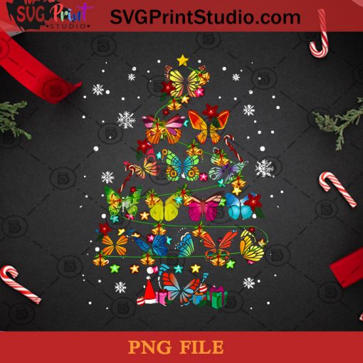 Butterfly Tree Christmas PNG, Christmas PNG, Noel PNG, Butterfly PNG, Christmas Tree PNG, Pine PNG, Snowflake Digital Download