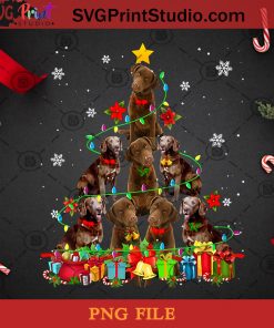 Chesapeake Bay Retriever Christmas Tree Cute Dog PNG, Christmas PNG, Noel PNG, Merry Christmas PNG, Chesapeake Bay Retriever PNG, Dog PNG, Snowflake PNG, Lights PNG Digital Download