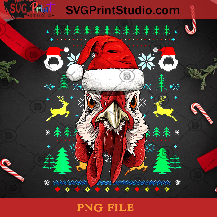 Download Chicken Ugly Christmas Santa Hat Png Merry Christmas Png Chicken Png Snowflake Png Santa Png Pine Png Svg Print Studio