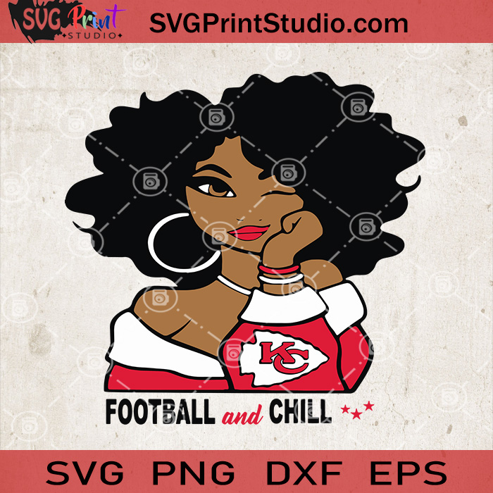 Download Kansas City Chiefs Girl Svg Super Bowl Svg Black Woman Nfl Svg Afro Queen Svg Svg Print Studio