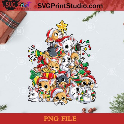 Chihuahua Christmas Tree PNG, Noel PNG, Merry Christmas PNG, Christmas PNG, Chihuahua PNG, Dog PNG, Santa Hat PNG, Cute PNG, Christmas Tree PNG, Pine PNG Digital Download