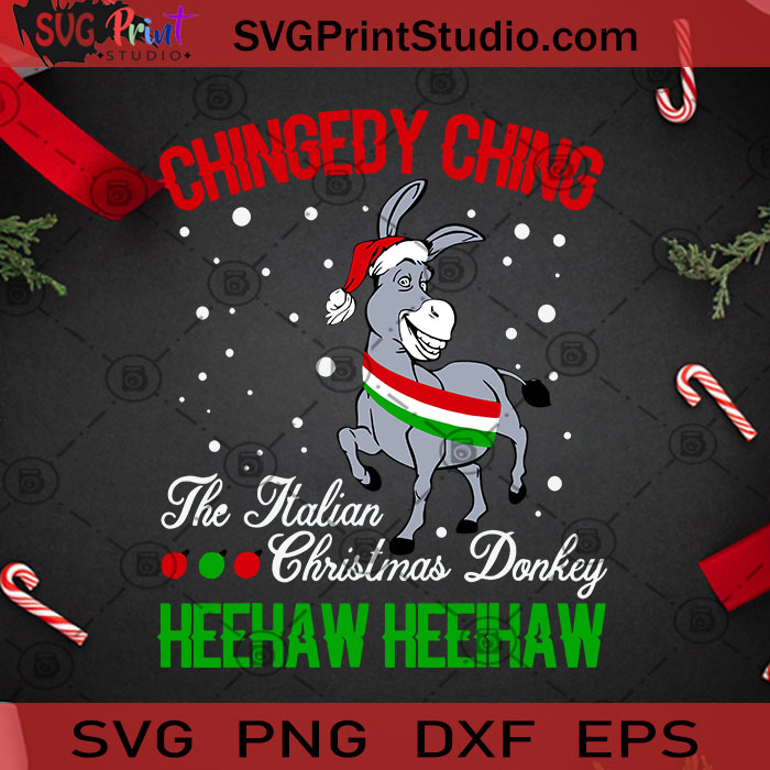 Christmas Donkey Italian Xmas Svg Merry Christmas Svg Donkey Svg Italian Svg Santa Hat Svg Snow Svg Cricut Digital Download Svg Print Studio