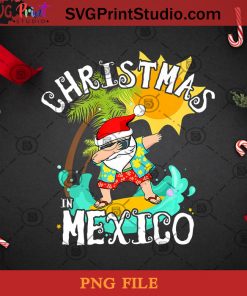 Christmas In Mexico Santa PNG, Noel PNG, Merry Christmas PNG, Christmas PNG, Santa Claus PNG, Mexico PNG, Santa Hat PNG, Surf PNG, Beach PNG Digital Download