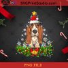 Christmas Lights Basset Hound PNG, Noel PNG, Merry Christmas PNG, Christmas PNG, Basset Hound PNG, Dog PNG, Santa Hat PNG, Christmas Tree PNG, Pine PNG, Snowflake PNG Digital Download