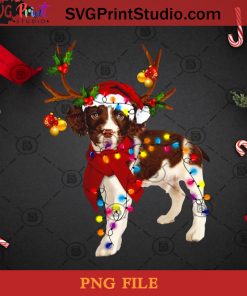 Christmas Lights English Springer Spaniel Dog PNG, Noel PNG, Merry Christmas PNG, Christmas PNG, English Springer Spaniel PNG, Dog PNG, Santa Hat PNG, Light PNG, Snowflake PNG Digital Download