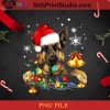 Christmas Lights German Shepherd Dog PNG, Christmas PNG, Noel PNG, Dog PNG, German Shepherd PNG, Decorative String Lights PNG, Santa Hat PNG Digital Download
