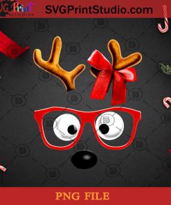Christmas Reindeer Face PNG, Noel PNG, Merry Christmas PNG, Christmas PNG, Reindeer Face PNG, Reindeer PNG, Glass PNG Digital Download