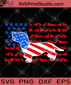 Dachshund America Flag SVG, American SVG, Dachshund Dog SVG, Merica SVG, USA SVG, Patriotic SVG, Flag SVG, Dog SVG