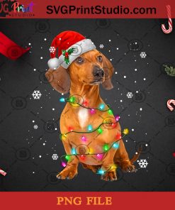 Dachshund Christmas PNG, Noel PNG, Merry Christmas PNG, Christmas PNG, Dachshund PNG, Dog PNG, Santa Hat PNG, Light PNG Digital Download