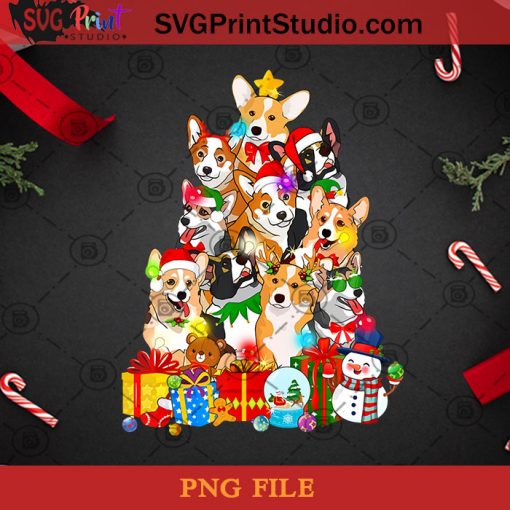 Funny Corgi Christmas Tree Lights PNG, Christmas PNG, Noel PNG, Merry Christmas PNG, Corgi PNG, Dog PNG, Pine PNG, Santa Hat PNG, Light PNG Digital Download