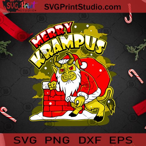 Funny Gift Christmas Merry Krampus SVG, Christmas SVG, Noel SVG, Merry Christmas SVG, Krampus SVG, Santa Claus SVG, Chimney SVG, Gift SVG, Snow SVG Cricut Digital Download, Instant Download
