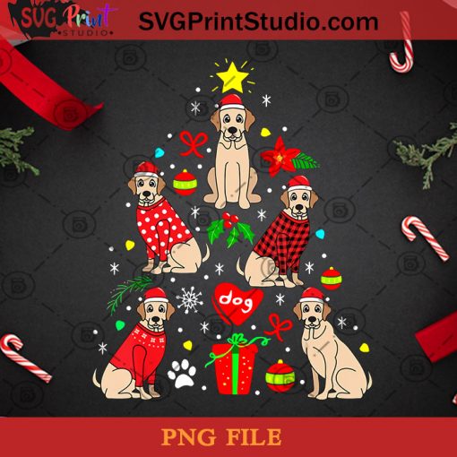 Goldador Golden Lab Christmas PNG, Noel PNG, Merry Christmas PNG, Christmas PNG, Goldador Golden Lab PNG, Dog PNG, Christmas Tree PNG, Pine PNG, Santa Hat PNG Digital Download