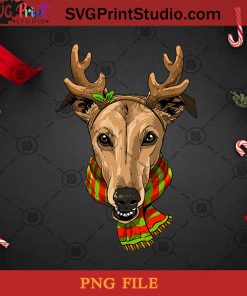 Greyhound Christmas Reindeer Antlers Dog PNG, Noel PNG, Merry Christmas PNG, Christmas PNG, Greyhound PNG, Dog PNG, Reindeer PNG, Scarf PNG Digital Download