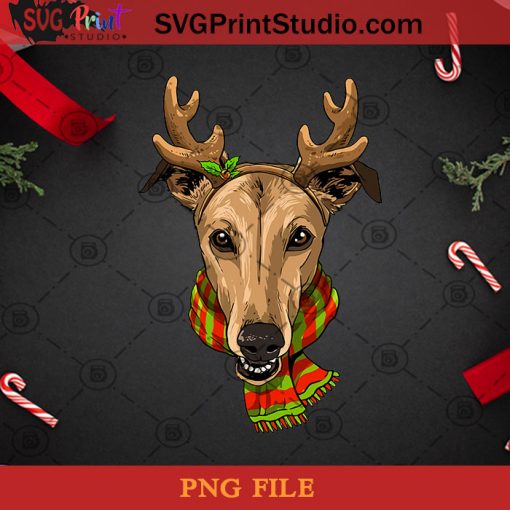 Greyhound Christmas Reindeer Antlers Dog PNG, Noel PNG, Merry Christmas PNG, Christmas PNG, Greyhound PNG, Dog PNG, Reindeer PNG, Scarf PNG Digital Download