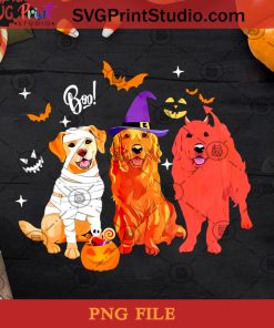 Halloween Dog Golden Retriever PNG, Golden Retriever PNG, Halloween PNG, Dog PNG, Pumpkin PNG, Bat PNG Digital Download