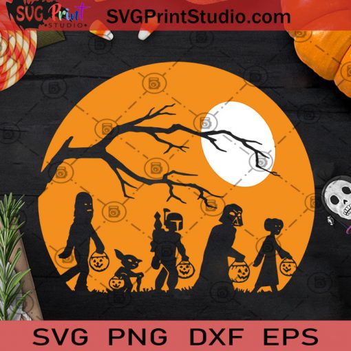 Halloween Starwars Moon SVG, Halloween SVG, Starwars SVG, Darth Vader SVG, Moon SVG, Pumpkin SVG Cricut Digital Download, Instant Download