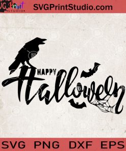 Happy Halloween SVG, Witch SVG, Halloween SVG, Bat SVG, Raven SVG
