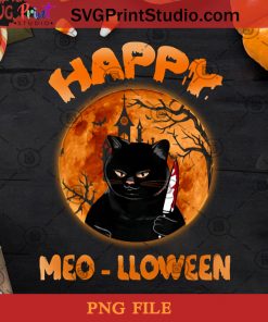 Happy Meo Lloween PNG, Black Cat PNG, Halloween PNG, Meo LloweenPNG Digital Download
