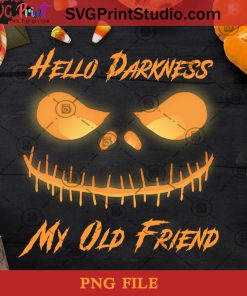 Hello Darkness My Old Friend PNG, Halloween PNG, Jack Skellington PNG, Digital Download