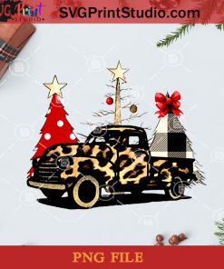 Leopard Printed Car Christmas Tree PNG, Noel PNG, Merry Christmas PNG, Christmas PNG, Leopard PNG, Truck PNG, Christmas Tree PNG, Pine PNG Digital Download