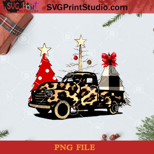 Leopard Printed Car Christmas Tree PNG, Noel PNG, Merry Christmas PNG, Christmas PNG, Leopard PNG, Truck PNG, Christmas Tree PNG, Pine PNG Digital Download