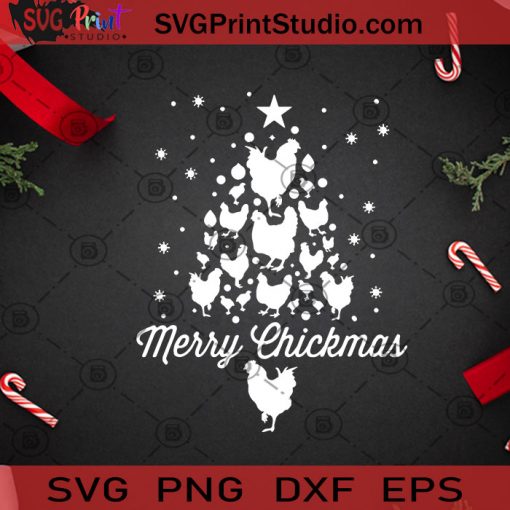 Merry Chickmas SVG, Christmas SVG, Rooster SVG, Chicken SVG, Pine SVG, Tree Christmas SVG Cricut Digital Download, Instant Download