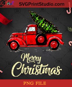 Merry Christmas Truck PNG, Noel PNG, Merry Christmas PNG, Christmas PNG, Christmas Tree PNG, Red Truck PNG, Truck PNG, Pine PNG Digital Download