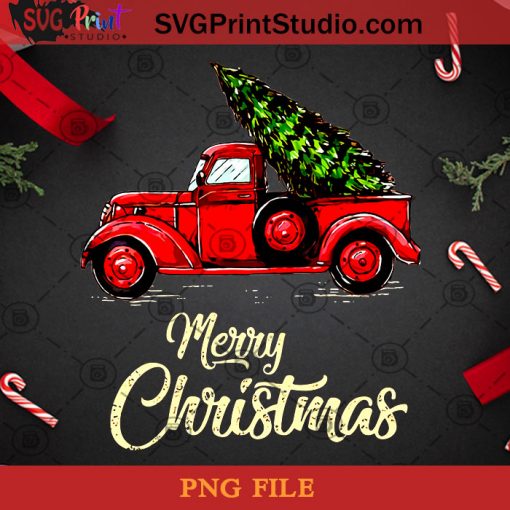 Merry Christmas Truck PNG, Noel PNG, Merry Christmas PNG, Christmas PNG, Christmas Tree PNG, Red Truck PNG, Truck PNG, Pine PNG Digital Download