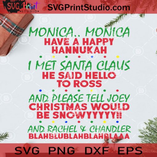 Monica Monica Have A Happy Hannukah PNG, Christmas PNG, Noel PNG, Merry Christmas PNG, Monica PNG, Hannukka PNG, Santa Claus PNG Digital Download