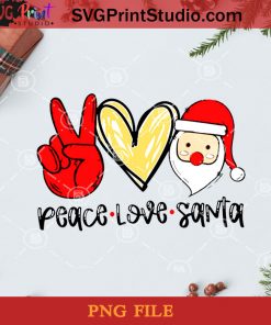 Peace Love Santa PNG, Noel PNG, Merry Christmas PNG, Christmas PNG, Santa Claus PNG, Peace Love PNG, Santa PNG Digital Download