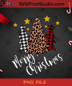 Plaid Leopard Printed Merry Christmas Trees PNG, Noel PNG, Merry Christmas PNG, Christmas PNG, Christmas Tree PNG, Leopard Plaid PNG, Pine PNG, Buffalo Plaid PNG Digital Download