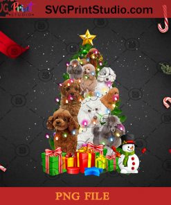 Poodle Christmas Tree PNG, Noel PNG, Merry Christmas PNG, Christmas PNG, Poodle PNG, Dog PNG, Christmas Tree PNG, Light PNG, Pine PNG, Gift PNG Digital Download