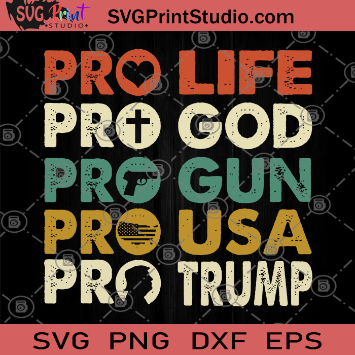 Pro Life Pro God Pro Gun Pro Usa Pro Trump Svg America Svg 4th July Svg Svg Print Studio