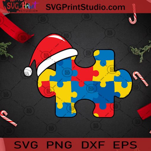 Puzzle Christmas SVG, Christmas SVG, Noel SVG, Puzzle SVG, Santa Hat SVG Cricut Digital Download, Instant Download
