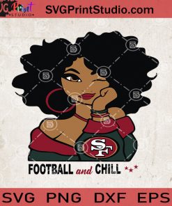 San Francisco 49ers Girl SVG, Super Bowl SVG, Black Woman NFL SVG, Afro Queen SVG