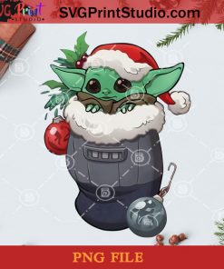 Santa Baby Yoda PNG, Noel PNG, Merry Christmas PNG, Christmas PNG, Baby Yoda PNG, Santa Claus PNG, Santa Hat PNG, Light PNG Digital Download