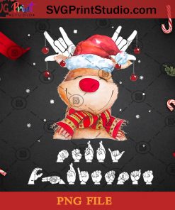Santa Hat Reindeer I Love You Sign Language Merry Christmas PNG, Christmas PNG, Noel PNG, Reindeer PNG, Sign Language PNG, Santa Hat PNG, Snowflake PNG Digital Download