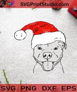 Santa Pitbull SVG, Christmas SVG, Noel SVG, Dog SVG, Pitbull SVG Cricut Digital Download, Instant Download